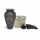 Aquascape Stacked Slate Urn Fountain Kit with Pump and Basin, 32 Inches Tall | 58064