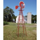8ft. Ornamental Garden Windmill - Red and White
