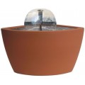 Algreen Hampton Contemporary Terra Cotta Patio and Deck Pond Water Feature Kit with Light, 35-Gallon