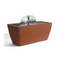 Algreen Manhattan Contemporary Terra Cotta Water Feature and Pond, 50-Gallon