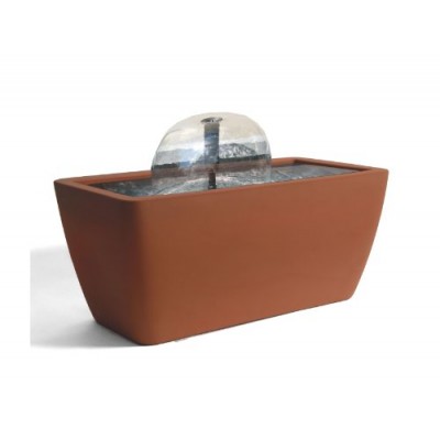 Algreen Manhattan Contemporary Terra Cotta Water Feature and Pond, 50-Gallon