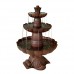 Alpine Corporation 3-Tiered Pedestal Water Fountain and Bird Bath - Ceramic Vintage Decor for Garden, Patio, Deck, Porch - Bronze
