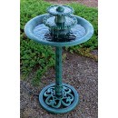 Alpine Corporation 3-Tiered Pedestal Water Fountain and Bird Bath - Ceramic Vintage Decor for Garden, Patio, Deck, Porch - Green Alpine Corporation 3-Tiered Pedestal Water Fountain and Bird Bath - Ceramic Vintage Decor for Garden, Patio, Deck, Porch - Green