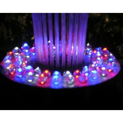 Floating Spray Fountain with 48 LED Light and 550 GPH Pump (Black) (6"H x 12"W x 12"D)