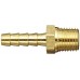 Anderson Metals 57001-0404 Brass Hose Fitting, Adapter, 1/4" Barb x 1/4" NPT Male Pipe