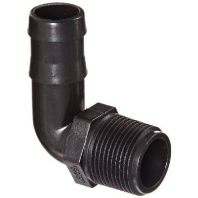 Banjo HB100-90 Polypropylene Hose Fitting, 90 Degree Elbow, 1" NPT Male x 1" Barbed