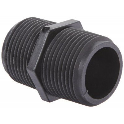 Banjo NIP100-SH Polypropylene Pipe Fitting, Short Nipple, Schedule 80, 1" NPT Male, 2" Length