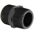 Banjo NIP150-SH Polypropylene Pipe Fitting, Short Nipple, Schedule 80, 1-1/2" NPT Male, 2-1/2" Length