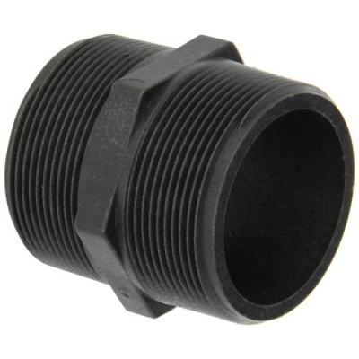 Banjo NIP200-SH Polypropylene Pipe Fitting, Short Nipple, Schedule 80, 2" NPT Male, 2-1/2" Length