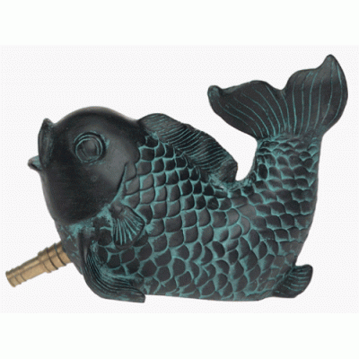 Beckett Fish Spitter - Great Decor for Ponds, Water Gardens, Decks, Patios, Yards - Lifelike Detailed Artwork with Antique Verdigris Finish - Durab...