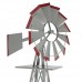 8' Windmill Ornamental Garden Weather Vane Weather Resistant Silver and Red