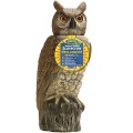 Dalen Gardeneer 100055888 Gardeneer by Dalen Solar Action Owl Natural Scarecrow Device, 18in, 18 In. yellow