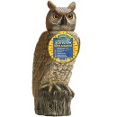 Dalen Gardeneer 100055888 Gardeneer by Dalen Solar Action Owl Natural Scarecrow Device, 18in, 18 In. yellow