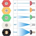 DUSICHIN DUS-025 Pressure Washer Spray Nozzle Tips Multiple Degrees, 1/4 INCH 2.5 GPM