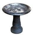 Exaco FM-0203B Endura Clay Florentine Marbleized Birdbath, Blue