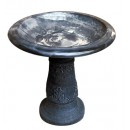 Exaco FM-0203B Endura Clay Florentine Marbleized Birdbath, Blue