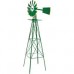 8ft. Ornamental Garden Windmill - Green and Yellow