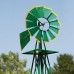 8ft. Ornamental Garden Windmill - Green and Yellow