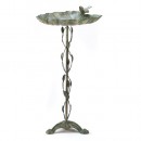 Gifts & Decor Verdigris Leaf Antique Style Outdoor Garden Birdbath