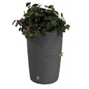 Good Ideas IMP-L50-DAR Impressions Palm Rain Barrel, 50-Gallon, Dark Granite