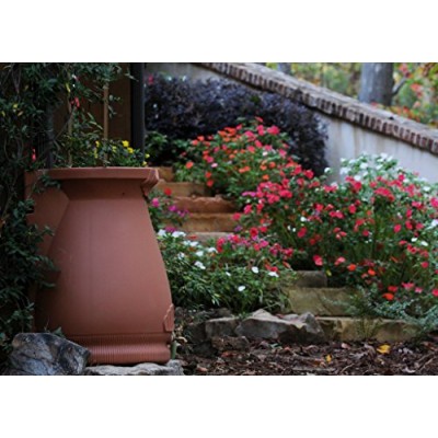 Good Ideas RWURN Rain Wizard Rain Barrel Urn 65-Gallon, Terra Cotta