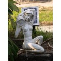 GSL SS-GSL-SL0606 Kneeling Girl Pond Spitter with 2 Watt Solar Pump