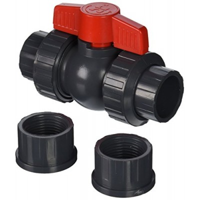 Hayward QTA1010CSEG 1-Inch Gray QTA Series True Union PVC Compact Ball Valve with EPDM O-Rings