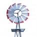 HomGarden 8' Windmill Yard Ornametal Steel Garden Wind Mill Weather Vane Weather Resistant Decoration for Home, Backyard (Sliver)