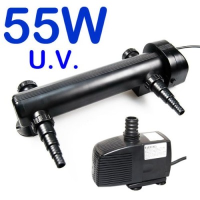 55 Watts UV Clairifier with 790 GPH Pump, Up to 9,000 gallon 55 Watts UV Clairifier with 790 GPH Pump, Up to 9,000 gallon
