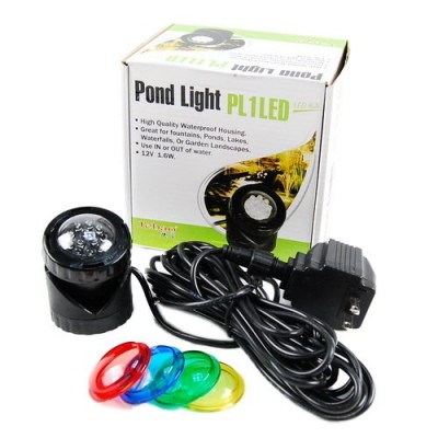 Jebao PL1LED-4 Submersible Pond LED Light with Colored Lenses Jebao PL1LED-4 Submersible Pond LED Light with Colored Lenses