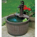 Little Giant 566740 Whiskey Barrel Classical Fountain, Weather Wood