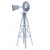 Nova Microdermabrasion 8' Ornametal Steel Windmill Yard Garden Wind Mill Weather Vane Weather Resistant (Silver)