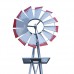 Nova Microdermabrasion 8' Ornametal Steel Windmill Yard Garden Wind Mill Weather Vane Weather Resistant (Silver)