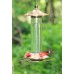 Birdscapes 710 Brushed Metal 12-Ounce Glass Hummingbird Feeder