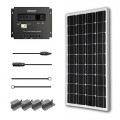 Renogy 100 Watts 12 Volts Monocrystalline Solar Starter Kit w/ 100W Solar Panel + 30A PWM Negative ground Charge Controller + MC4 Connectors +Tray ...