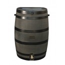 RTS Home Accents 50-Gallon Rain Water Collection Barrel with Brass Spigot, Wood Grain