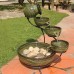 Smart Solar 23931R01 Ceramic Solar Cascading Fountain, Glazed Green Bamboo Design