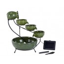 Smart Solar 23931R01 Ceramic Solar Cascading Fountain, Glazed Green Bamboo Design