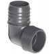 Spears 1413 Series PVC Tube Fitting, 90 Degree Elbow, Schedule 40, Gray, 1-1/2" Barbed x NPT Male