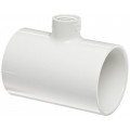 Spears 402 Series PVC Pipe Fitting, Tee, Schedule 40, White, 1/2" Socket x 1/8" NPT Female