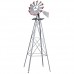 Tangkula 8FT Windmill Yard Garden Metal Ornamental Wind Mill Weather Vane Weather Resistant (Grey)