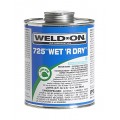 Weldon 10167 Aqua Blue 725 Medium-Bodied Wet 'R Dry PVC Professional Industrial-Grade Cement Extremely Fast-Setting Low-Voc, 1/2 Pint, Aqua Blue